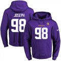 Wholesale Cheap Nike Vikings #98 Linval Joseph Purple Name & Number Pullover NFL Hoodie