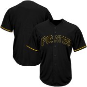 Wholesale Cheap Pittsburgh Pirates Majestic Big & Tall Pop Fashion V-Neck Jersey Black