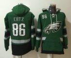 Wholesale Cheap Men's Philadelphia Eagles #86 Zach Ertz NEW Midnight Green Pocket Stitched NFL Pullover Hoodie