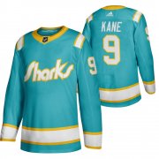 Wholesale Cheap San Jose Sharks #9 Evander Kane Men's Adidas 2020 Throwback Authentic Player NHL Jersey Teal