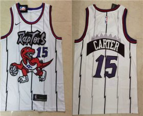 Wholesale Cheap Men\'s Toronto Raptors #15 Vince Carter White 2018 Nike Swingman Stitched NBA Jersey