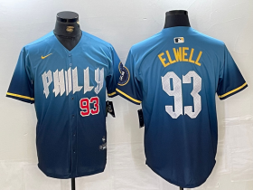 Cheap Men\'s Philadelphia Phillies #93 Jason Elwell Blue 2024 City Connect Limited Stitched Jerseys