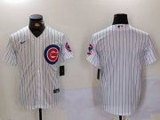 Cheap Men's Chicago Cubs Blank White With Patch Stitched Cool Base Nike Jersey