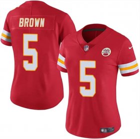 Cheap Women\'s Kansas City Chiefs #5 Hollywood Brown Red Vapor Untouchable Limited Football Stitched Jersey(Run Small)