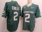 Cheap Men's Michigan State Spartans #2 Aidan Chiles Green FUSE College Football Jersey