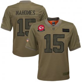 Wholesale Cheap Youth Kansas City Chiefs #15 Patrick Mahomes Nike Camo 2019 Salute to Service Game Jersey