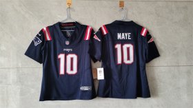 Cheap Women\'s New England Patriots #10 Drake Maye 2024 F.U.S.E. Navy Vapor Untouchable Limited Stitched Jersey(Run Small)