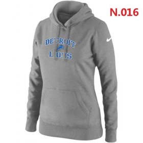 Wholesale Cheap Women\'s Nike Detroit Lions Heart & Soul Pullover Hoodie Light Grey