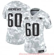 Cheap Women's New England Patriots #60 David Andrews 2024 F.U.S.E Arctic Camo Salute To Service Limited Stitched Jersey(Run Small)