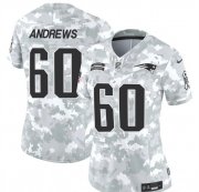 Cheap Women's New England Patriots #60 David Andrews 2024 F.U.S.E Arctic Camo Salute To Service Limited Stitched Jersey(Run Small)