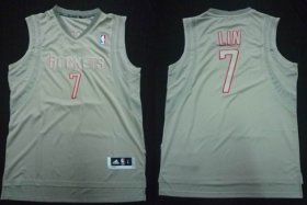 Wholesale Cheap Houston Rockets #7 Jeremy Lin Revolution 30 Swingman Gray Big Color Jersey