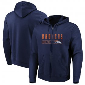 Wholesale Cheap Denver Broncos Majestic Hyper Stack Full-Zip Hoodie Navy