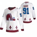 Wholesale Cheap Colorado Avalanche #91 Nazem Kadri White Men's Adidas 2020-21 Reverse Retro Alternate NHL Jersey