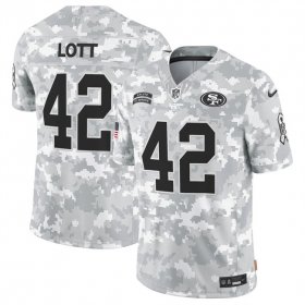 Men\'s San Francisco 49ers #42 Ronnie Lott 2024 F.U.S.E Arctic Camo Salute To Service Limited Stitched Football Jersey