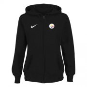 Wholesale Cheap Women's Pittsburgh Steelers Stadium Rally Full Zip Hoodie Black