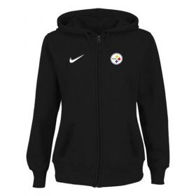 Wholesale Cheap Women\'s Pittsburgh Steelers Stadium Rally Full Zip Hoodie Black