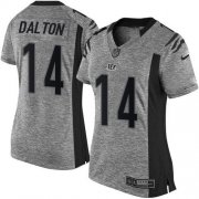 Wholesale Cheap Nike Bengals #14 Andy Dalton Gray Women's Stitched NFL Limited Gridiron Gray Jersey