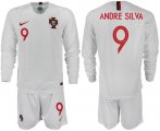 Wholesale Cheap Portugal #9 Andre Silva Away Long Sleeves Soccer Country Jersey