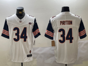 Men's Chicago Bears #34 Walter Payton Limited White Fashion FUSE Jersey