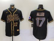 Cheap Men's Buffalo Bills #17 Josh Allen Black Cool Base Stitched Baseball Jersey