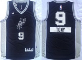 Wholesale Cheap San Antonio Spurs #9 Tony Parker Revolution 30 Swingman 2014 Christmas Day Black Jersey