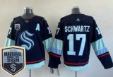 Wholesale Cheap Men's Seattle Kraken #17 Jaden Schwartz Navy 2021-22 Season Inaugural Authentic Jersey