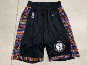 Wholesale Cheap Nets Black City Edition Nike Swingman Shorts