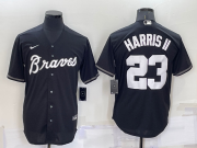 Wholesale Men's Atlanta Braves #23 Michael Harris II Black Turn Back The Clock Stitched Cool Base Jersey