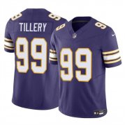 Cheap Men's Minnesota Vikings #99 Jerry Tillery Purple 2023 F.U.S.E. Throwback Vapor Untouchable Limited Football Stitched Jersey