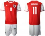 Wholesale Cheap Men 2020-2021 European Cup Austria home red 11 Soccer Jersey