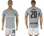 Wholesale Cheap Dortmund #20 Ramos Grey Soccer Club Jersey