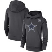 Wholesale Cheap NFL Women's Dallas Cowboys Nike Anthracite Crucial Catch Performance Pullover Hoodie