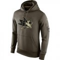 Wholesale Cheap Men's San Jose Sharks Nike Salute To Service NHL Hoodie