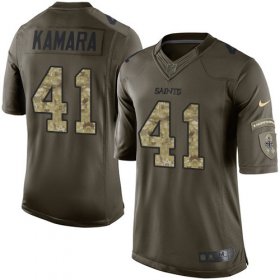 Wholesale Cheap Nike Saints #41 Alvin Kamara Green Youth Stitched NFL Limited 2015 Salute to Service Jersey