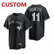 Cheap Men's Toronto Blue Jays Custom Black Stitched MLB Cool Base Nike Jersey