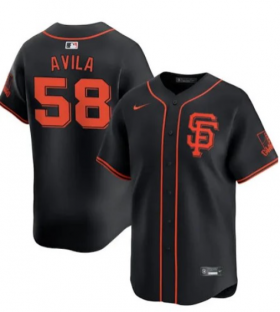 Cheap Men\'s San Francisco Giants #58 Nick Avila Black 2024 Black AlternateLimited Stitched Baseball Jersey