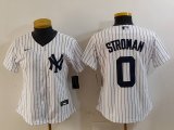 Cheap Women's New York Yankees #0 Marcus Stroman White Cool Base Stitched Jersey