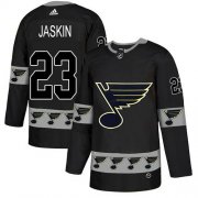 Wholesale Cheap Adidas Blues #23 Dmitrij Jaskin Black Authentic Team Logo Fashion Stitched NHL Jersey