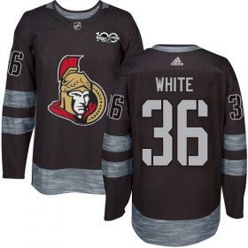 Wholesale Cheap Adidas Senators #36 Colin White Black 1917-2017 100th Anniversary Stitched NHL Jersey