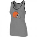 Wholesale Cheap Women's Nike Cleveland Browns Big Logo Tri-Blend Racerback Stretch Tank Top Light Grey