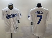 Cheap Men's Los Angeles Dodgers #7 Blake Snell White Cool Base Stitched Baseball Jersey