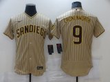 Wholesale Cheap Men San Diego Padres 9 Cronenworth brown stripe Elite 2021 Nike MLB Jersey