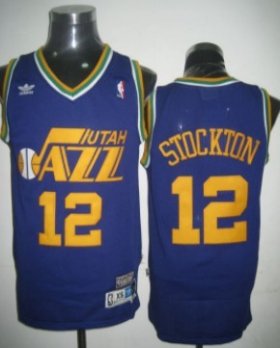 Wholesale Cheap Utah Jazz #12 John Stockton Purple Swingman Throwback Jersey