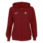 Wholesale Cheap Nie New Orleans Saints Ladies Tailgater Full Zip Hoodie Red