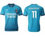 Wholesale Cheap Men 2020-2021 club AC milan away aaa version 11 blue Soccer Jerseys