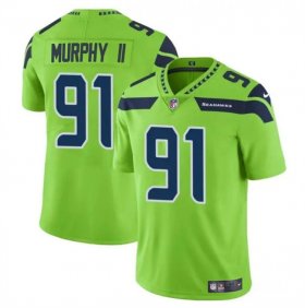 Cheap Men\'s Seattle Seahawks #91 Byron Murphy II Green 2024 Draft Vapor Limited Football Stitched Jersey