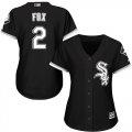 Wholesale Cheap White Sox #2 Nellie Fox Black Alternate Women's Stitched MLB Jersey