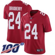 Wholesale Cheap Nike Giants #24 James Bradberry Red Youth Stitched NFL Limited Inverted Legend 100th Season Jersey