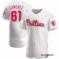 Cheap Men's Philadelphia Phillies #61 Cristopher Sanchez White Flex Base Stitched Baseball Jersey