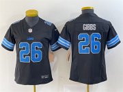 Cheap Women's Detroit Lions #26 Jahmyr Gibbs Black 2024 F.U.S.E. 2nd Alternate Vapor Limited Football Stitched Jersey